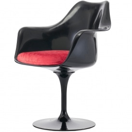 OUTLET Black and Luxurious Raspberry Red Chelsea Armchair