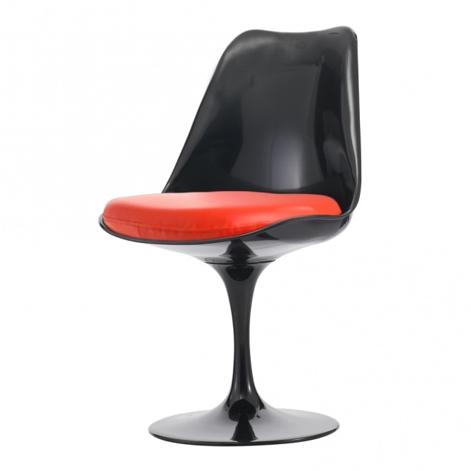OUTLET Black and Red PU Chelsea Side Chair