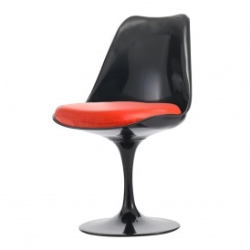 OUTLET Black and Red PU Chelsea Side Chair