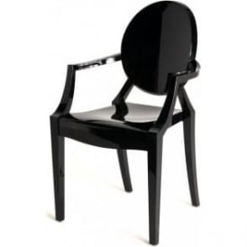OUTLET Black Ghost Style Plastic Louis Armchair