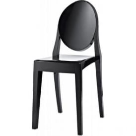 Fusion Living OUTLET Black Ghost Style Plastic Victoria Dining Chair