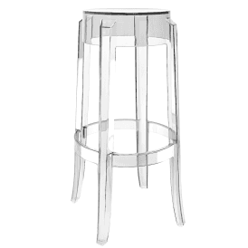 OUTLET Fusion Living Ghost Style Bar Stool Crystal Clear - 76cm