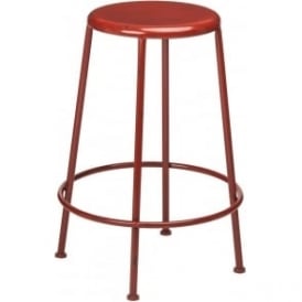 Red Metal Distressed Artisan Bar Stool