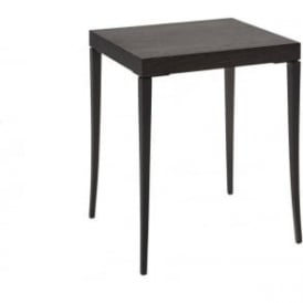 Small Side Table in Dark Charcoal Wood with Gun Metal Legs