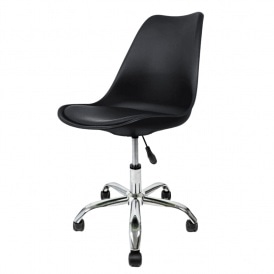 Soho Black Plastic Desk Chair with Swivel Base