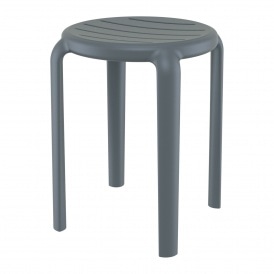 Tom Dark Grey Low Stool 45cm