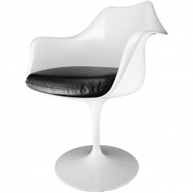 White and Black PU Chelsea Armchair