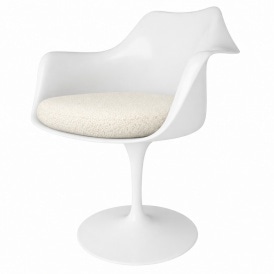 White and Cream Bouclé Chelsea Armchair