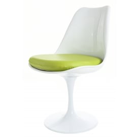 White and Green PU Chelsea Side Chair
