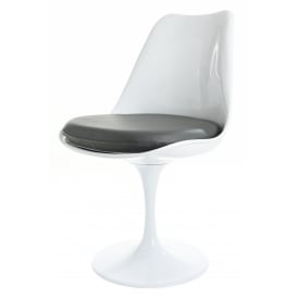 White and Grey PU Chelsea Side Chair