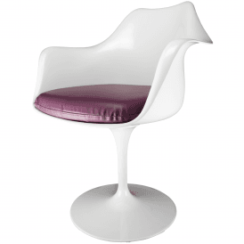 White and Purple PU Chelsea Armchair