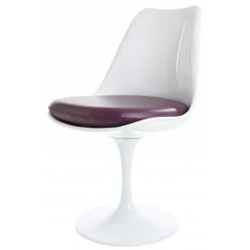 White and Purple PU Chelsea Side Chair
