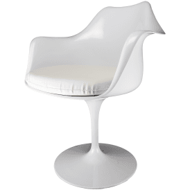 White and White PU Chelsea Armchair