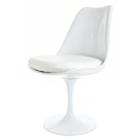 White and White PU Chelsea Side Chair